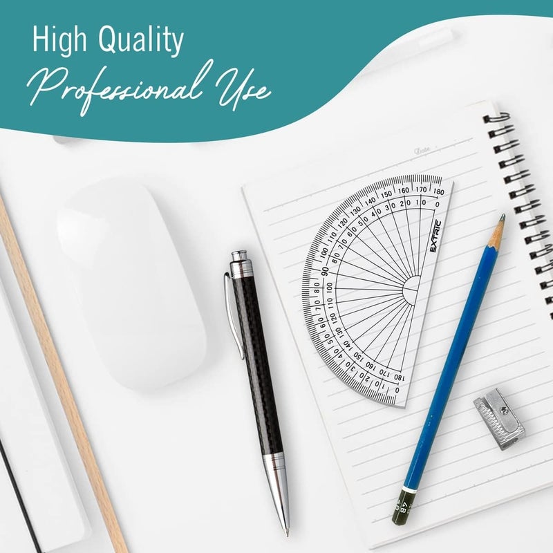 EXTRIC Protractor for Geometry, 4 Inch Clear Plastic Protractor for Woodworking, 2 Count Protractors for Classroom 180 Degrees, Math Protractors - Image 5